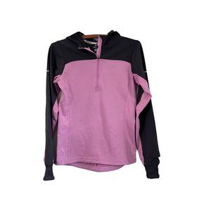Nike Womens Purple Colorblock Hooded Full Zip Running Sweater Size XSmall